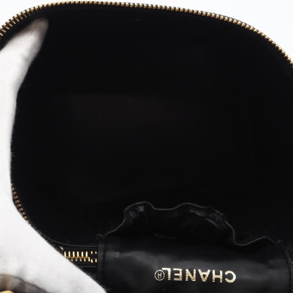 CHANEL Black Caviar Leather Logo Vanity Bag - Picture 9 of 12